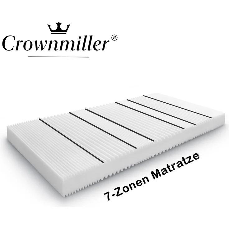 Crownmiller Gigant 90x200cm extra fest, 7 Zonen Matratze, 12,5 cm, Bezug waschbar bis 60°C – Bild 2