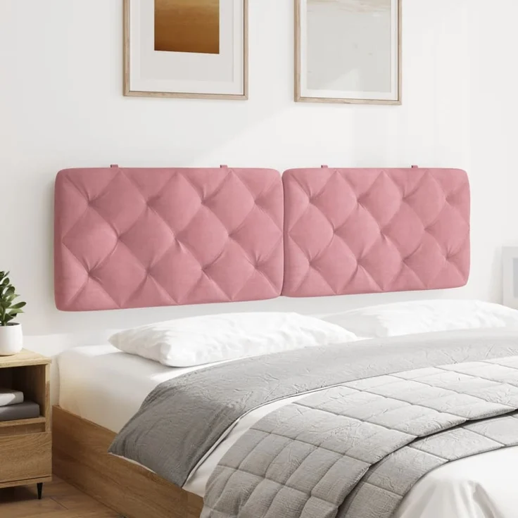 vidaXL Kopfteil-Kissen Rosa 180 cm Samt 374744 – Bild 4
