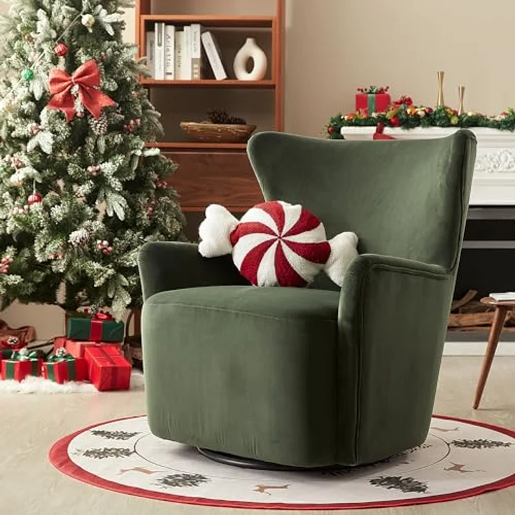Sonive Weihnachtskissen, Weihnachtsbonbon-förmiges Kissen 50x30 cm Dekokissen Zierkissen, Stuhlkissen Raumdekoration Plüschkissen für Weihnachten Sofa & Bett Kinderzimmer rot&weiß – Bild 3