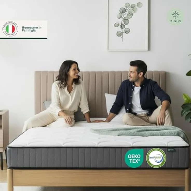 Zinus Konventionelle Matratze aus Memory-Schaum, Weiß, Doppelbett – Bild 3