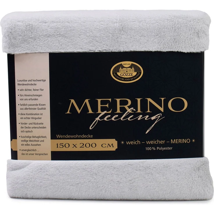 Wohndecke Merino Wendewohndecke, Gözze, kuschelig weich – Bild 3