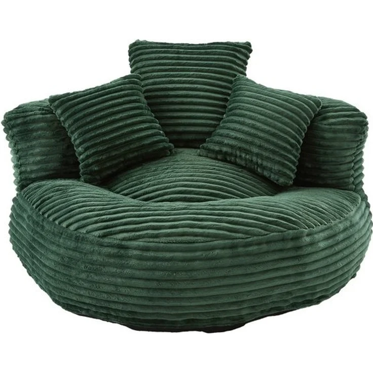 BlingBin Sitzsack Cordstoff-Sofa, Lazy Sofa (Sofa, 1 St, 108 x 108 x 52 cm), Mit drei Kissen, für Erwachsene und Kinder gleichermaßen geeignet – Bild 4