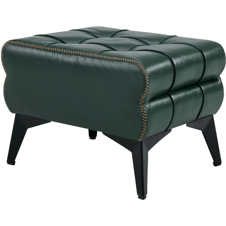 Hocker aus grünem Kunstleder mit Stahlbeinen und Tragegriff, 1 Stück,H 30 x T 43 x B 33 cm – Bild 6