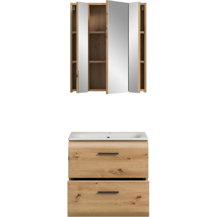 Badezimmer-Set >Ice< in artisan oak - 60x185x46cm (BxHxT) – Bild 4