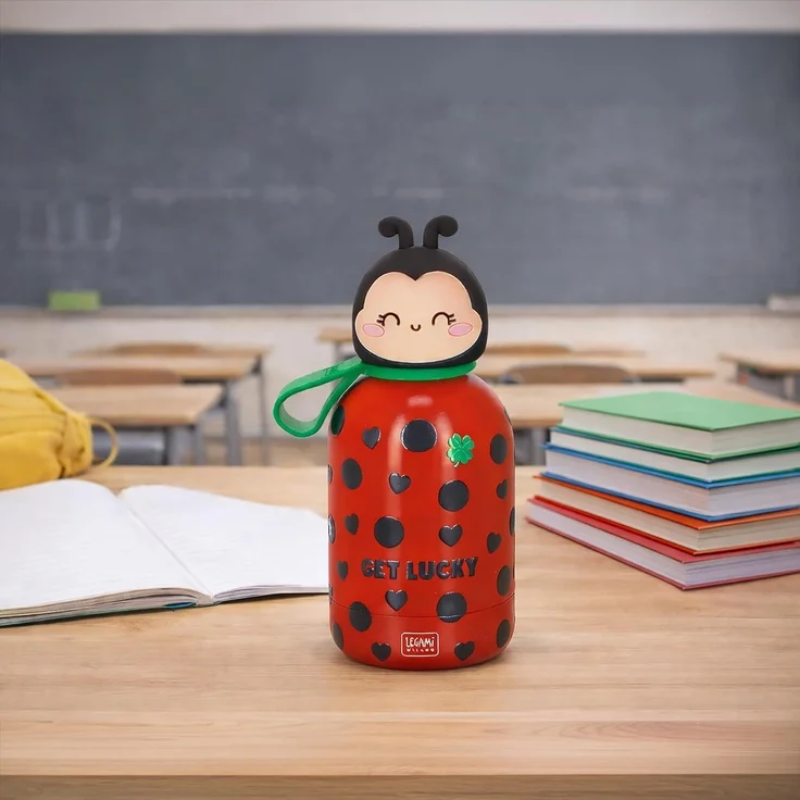 Legami - Hot&Cold BFF Ladybug Kinder-Thermosflasche, doppelwandiger 18/8 Edelstahl, luftdicht, hält 12 Stunden warm – Bild 2