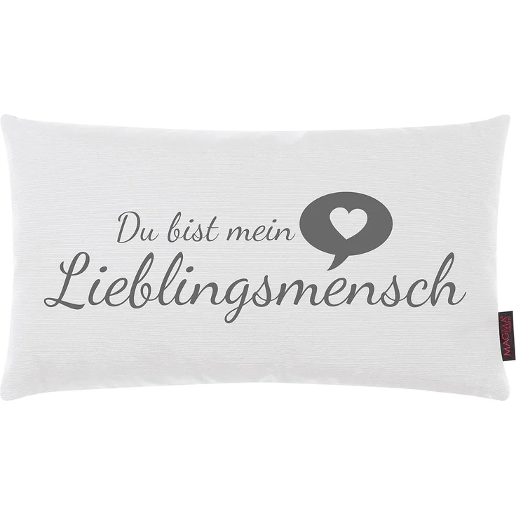 Kissen Lieblingsmensch weiß 25x45 cm Made in Germany/Ökotex 100