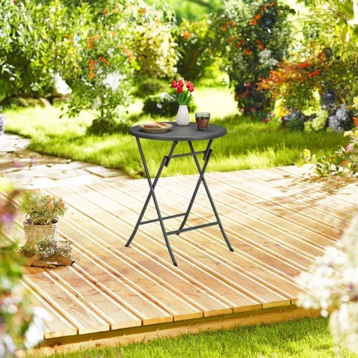 Runder Gartentisch in Rattan-Optik – Bild 2