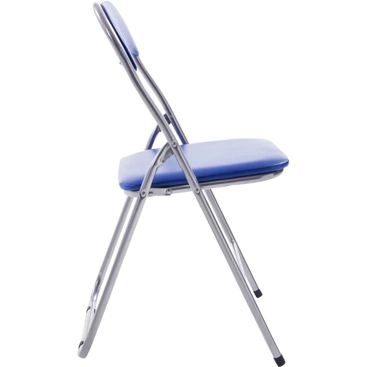 CLP 4er Set Klappstuhl Felix Klappbarer mit Kunstleder PVC Sitz Gepolstert - Farbe:blau/silber – Bild 4