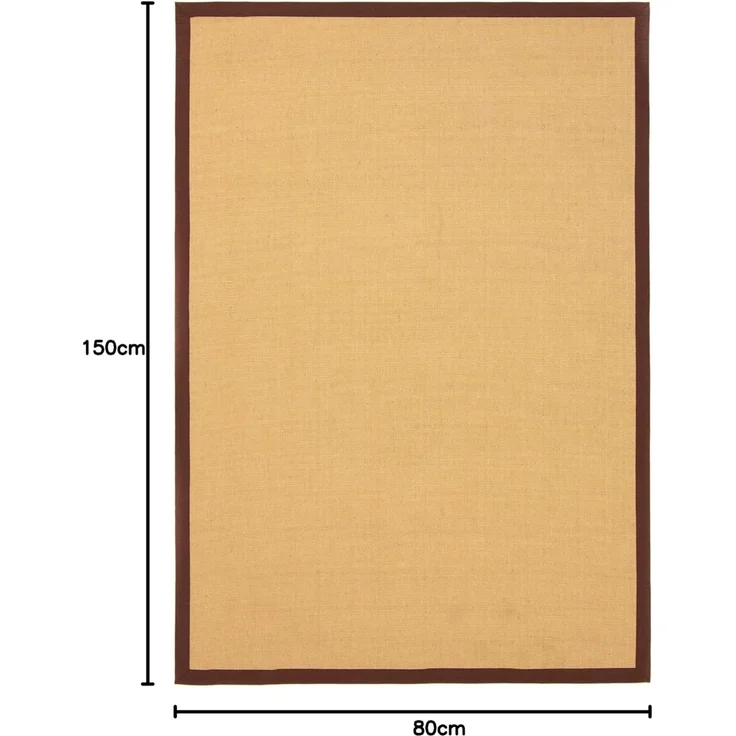 carpetfine Sisalteppich Sisal, rechteckig, Höhe: 5 mm, mit farbiger Bordüre, Anti Rutsch Rückseite – Bild 3