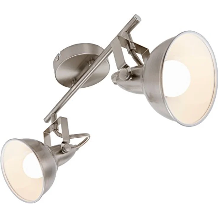 BRILONER - Deckenleuchte, Deckenlampe mit 2 dreh-und schwenkbaren Spots im retro / vintage Design, Metall, E14, Satin-Weiß, 30.4 x 10 x 18.1 cm – Bild 2