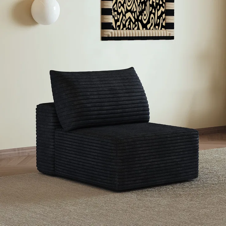 ZUBALIYA SchlafSofa mit Cordbezug, modular aufgebaut, ohne aufwendige Montage, für Wohnzimmer und Apartments