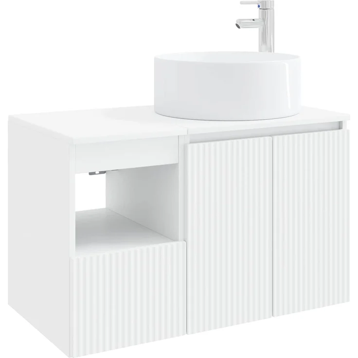 vidaXL Badezimmerschrank-Set 2 stk. Weiß 79,5 x 44,5 x 80 cm 3404104 – Bild 2