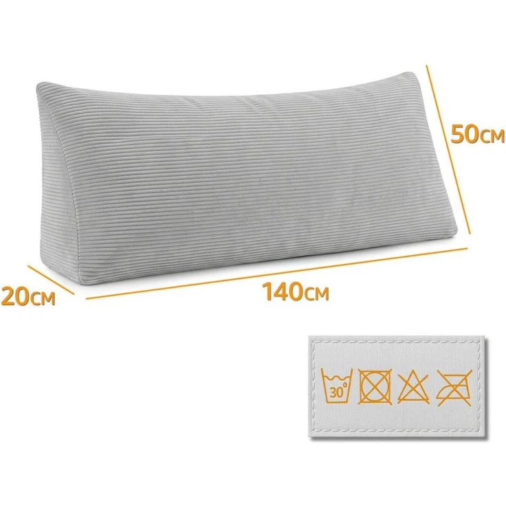 Amazinggirl Rückenkissen Keilkissen Cord Kissen 70x40 cm - Lesekissen für Bett Sofa und Couch – Bild 2