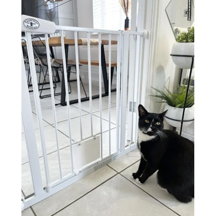 Bettacare Haustier-Tor mit Cat Flap effektive Barriere für Haustiere, Weiß, 75cm - 83cm – Bild 6