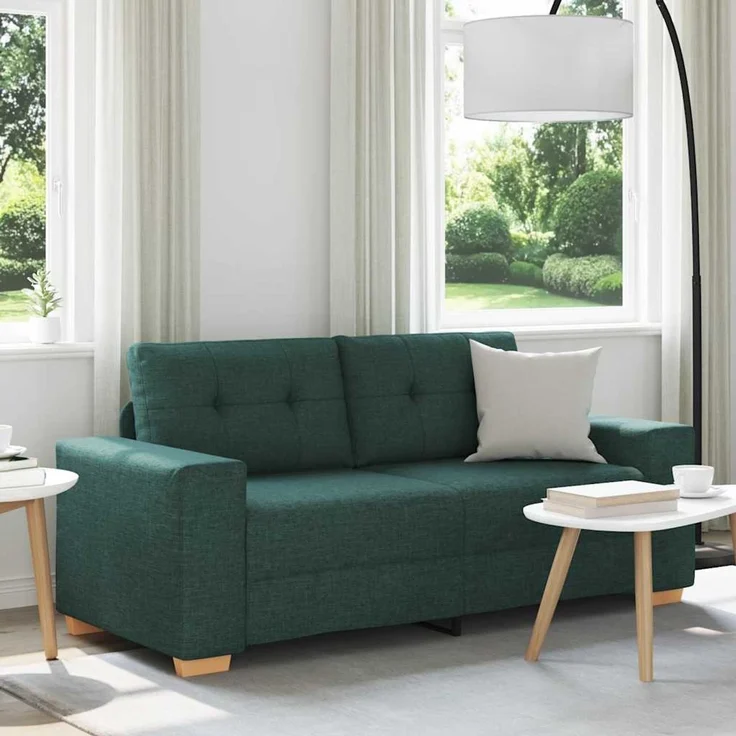 vidaXL Loveseat-Sofa Dunkelgrün 180x77x82 cm Stoff 4105083 – Bild 1