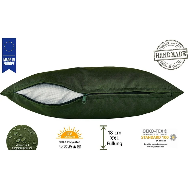 JACK Dekokissen 30x50cm Outdoor Lounge Kissen inkl. XXL Füllung, starke Füllung, strapazierfähig, wasserabweisend, In- und Outdoor – Bild 2