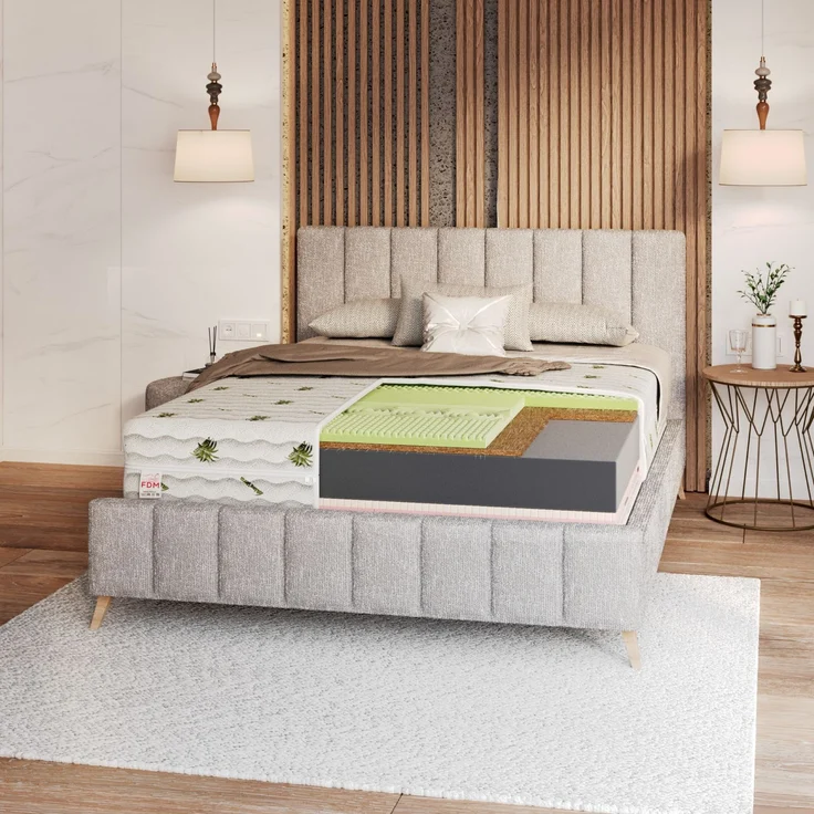 Matratze SAVONA 7 Zonen 90x200 cm H3 H4 22 cm Kokos Latex Visco Aloe Vera Bezug – Bild 8