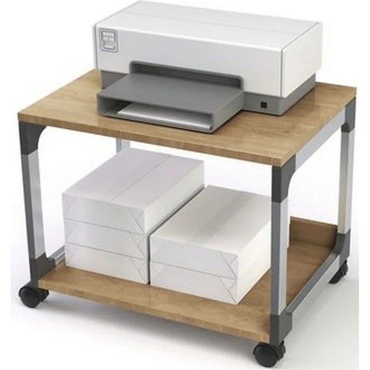 Durable Druckertisch BxTxH600x477x432mm auf Rollen silber/buche – Bild 3