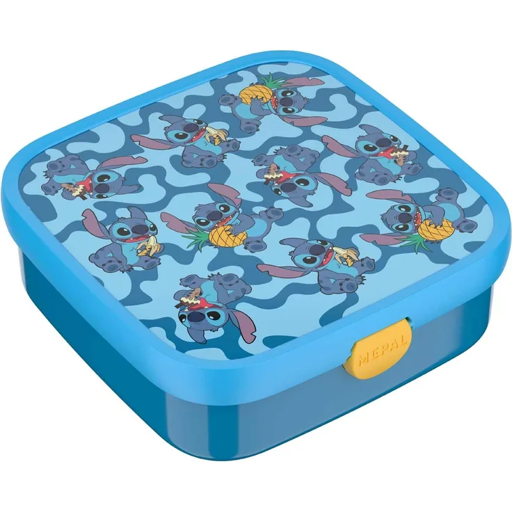 Mepal 'Campus' Brotdose Groß inklusive 2 auslaufsicheren Bento Fächern & Gabel, Kunststoff Stitch, 1250 ml