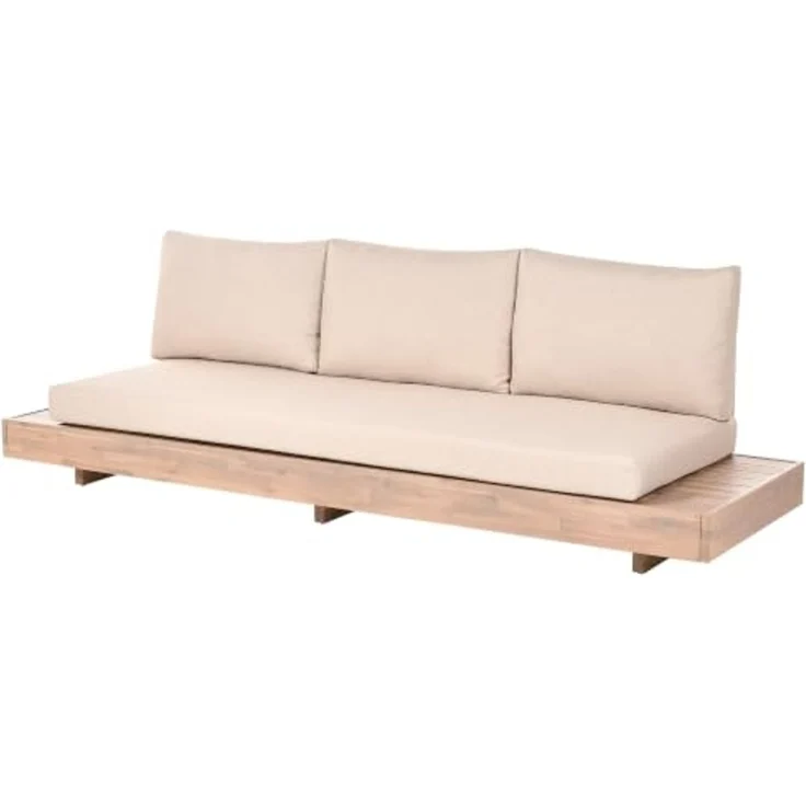 Lounge Set mit Tisch 5-Sitzer MARETTIMO zertifiziertes Akazienholz Beige – Bild 5