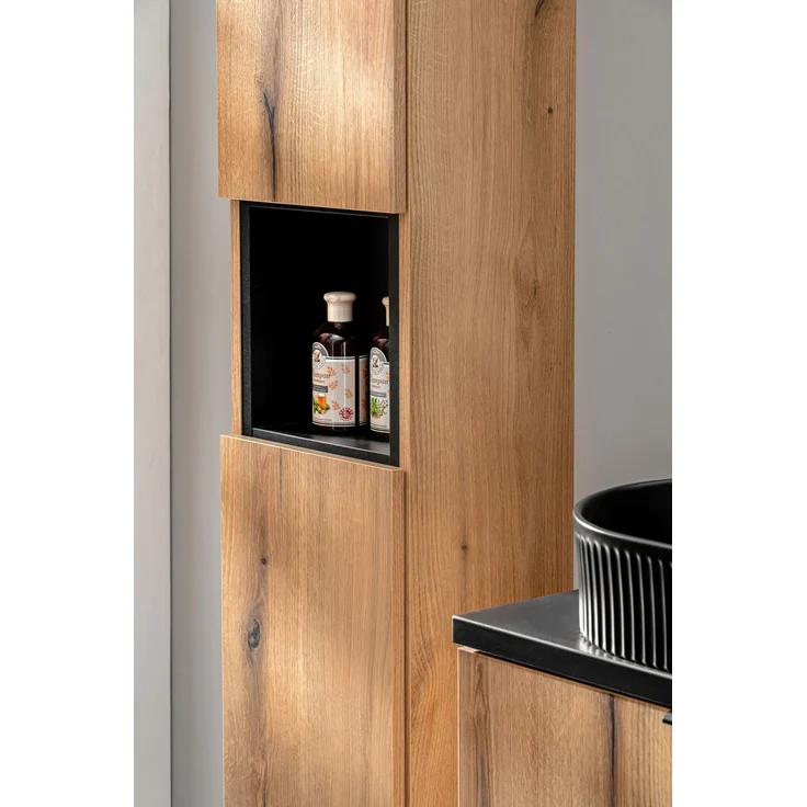 Hochschrank mit 2 Türen (140x25x30cm), Eichenküste Evoke – Bild 6
