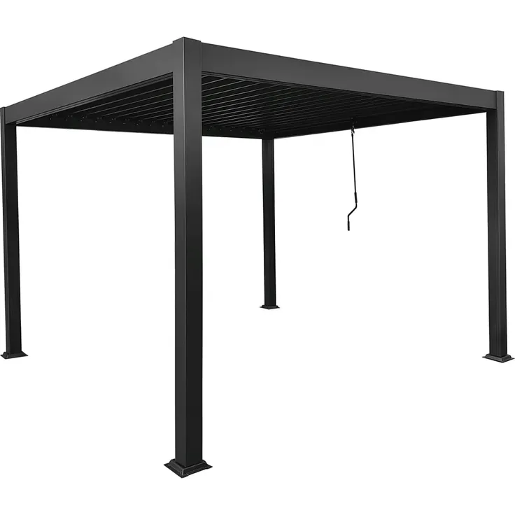 Vente-unique - AMALFI Terrassenüberdachung Metall Grau - B 300 cm x H 220 cm x L 300 cm – Bild 3