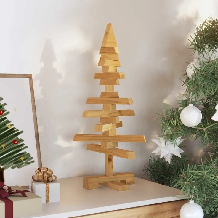 vidaXL Holz Weihnachtsbaum KOTKA 60 cm Massives Kiefernholz 42016697 – Bild 3
