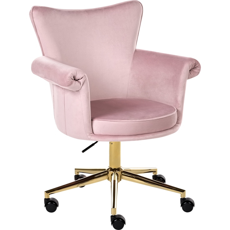 Schreibtischstuhl VELENCIA Samtstoff Pastellrosa – Bild 4