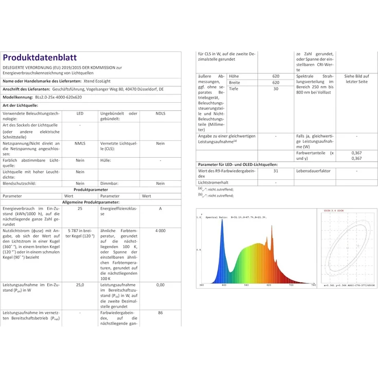 5x LED Panel 62x62 Neutralweiß 4000K 25W 4500lm Rasterleuchte Deckenleuchte BLs2.0 – Bild 8