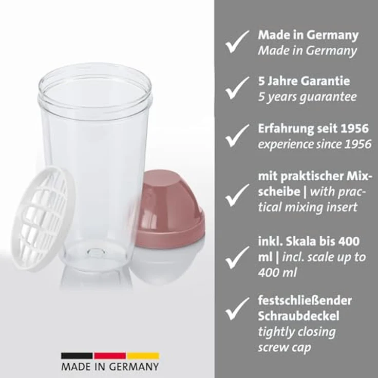 Westmark Mix- und Schüttelbecher Maxi 0,5 L rosa – Bild 3