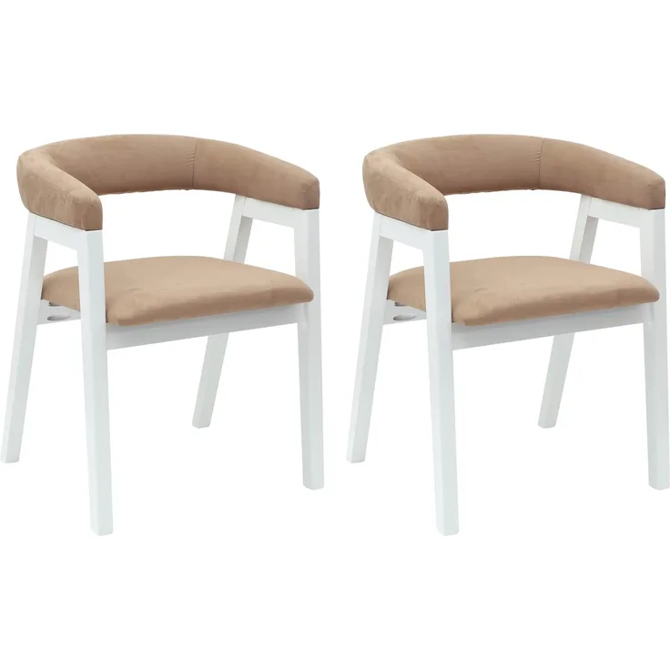 vidaXL Esszimmerstühle 2 pcs Weiß 54 x 57 x 73 cm Massives Gummiholz 42020427
