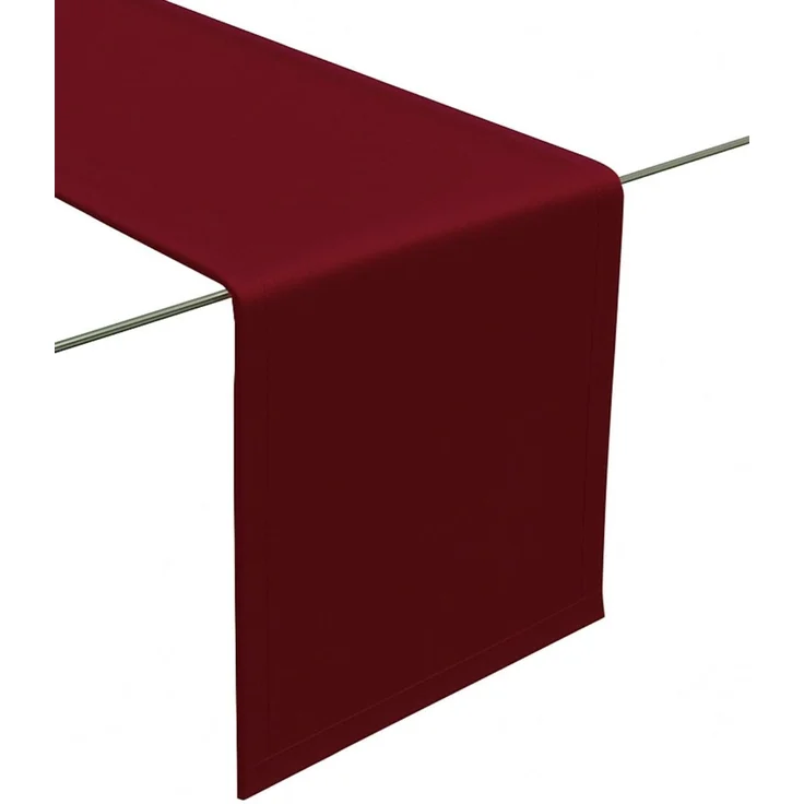 Tischläufer aus Minimate Gewebe. Modern, glatt, breiter Saum, bügelfrei, strapazierfähig, waschbar bis 60°C, trocknergeeignet. Küche und Wohnzimmer. Größe und Farbe wählbar. (Weinrot, 45x120)