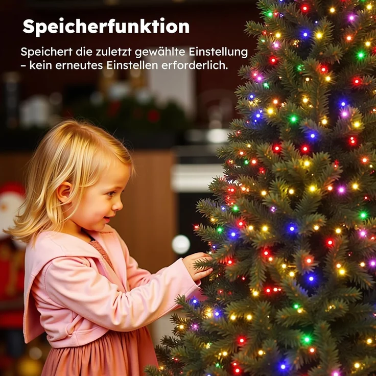 LEDYA Kugel Lichterkette Bunt, 12M 120 LEDs Partylichterkette mit Stecker für Innen und Außen, 8 Leuchtmodi mit Timer und Memory-Funktion, ideal für Weihnachten, Hochzeit, Garten, Balkon, Party Deko – Bild 5