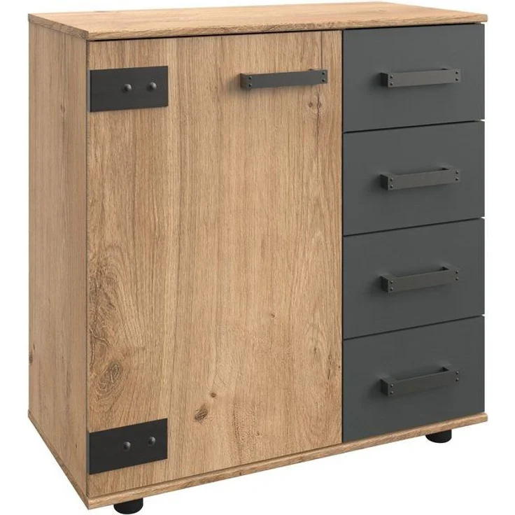 Wimex Kombikommode in braun mit 4 Schubladen und 1 Türen (B/H/T: 81x83x41 cm) – Bild 4
