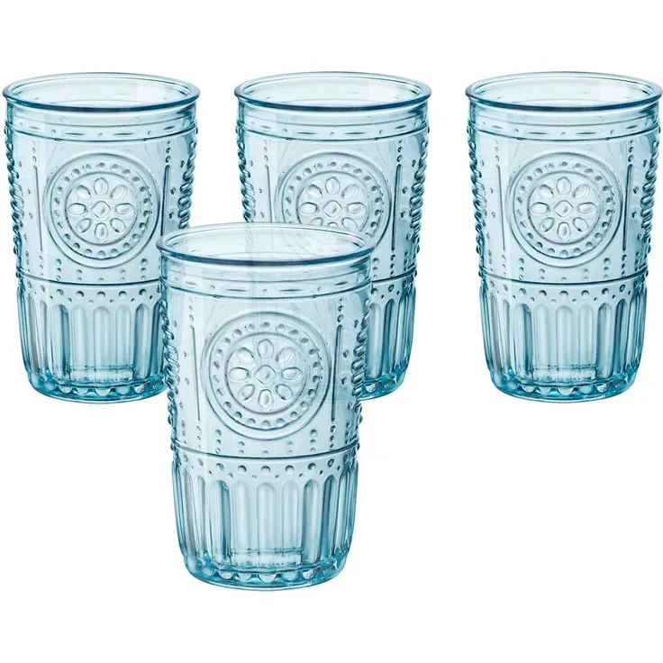 Bormioli Rocco Romantic Longdrinkgläser, 475ml, 6 Stück, blau