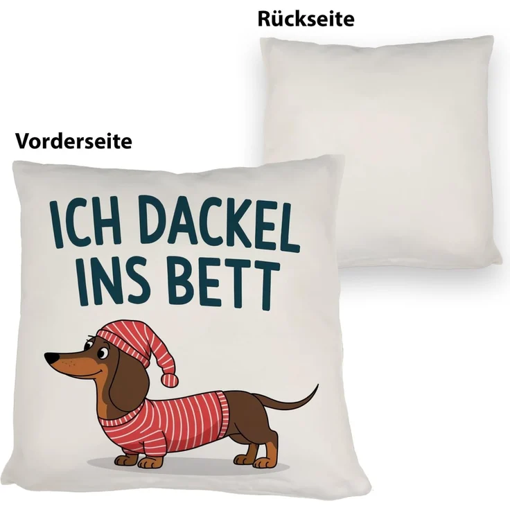 speecheese Dekokissen Dackel im Hemd - Ich dackel ins Bett Kissen – Bild 3