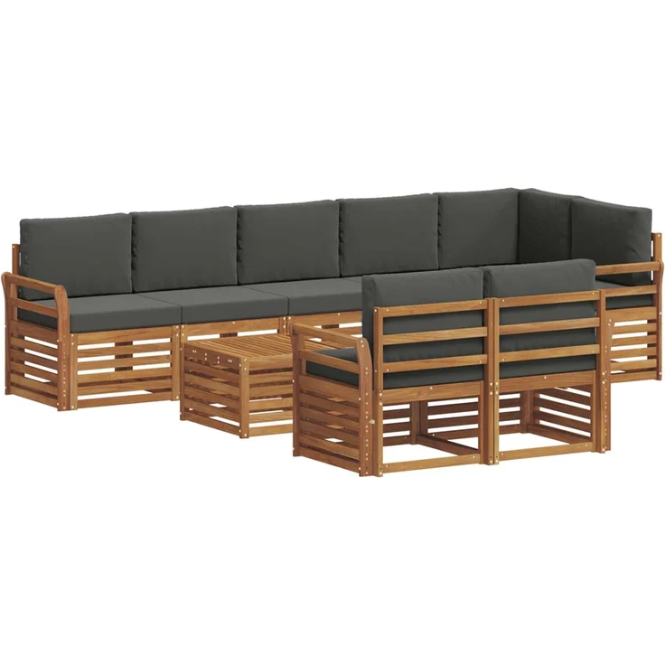 vidaXL Outdoor-Sofagarnitur 9 stk. 8-Sitzer Natur und Anthrazit 3375052 – Bild 2