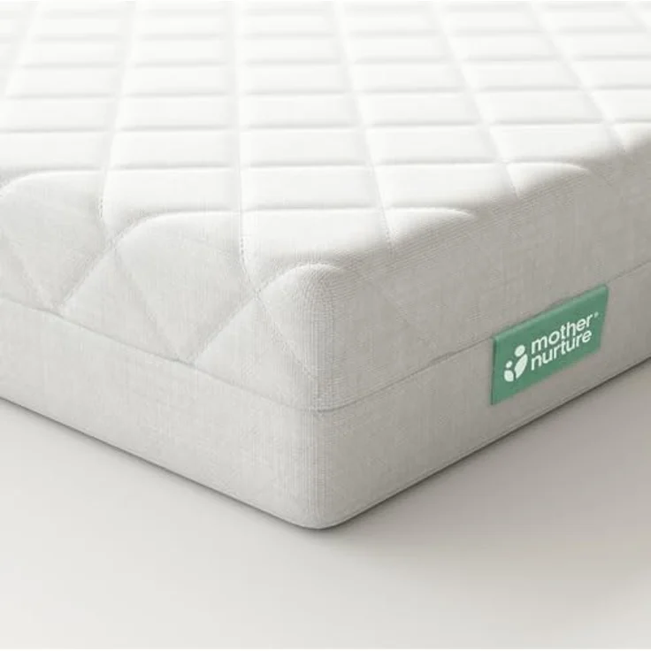 Mother Nurture Klassische Matratze für Reisebett aus Ökofaser, weiß, 95 x 65 x 7,5 cm – Bild 1