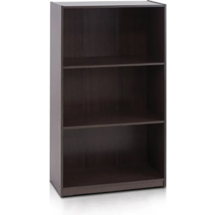 Furinno Basic Bücherregal mit 3 Fächern, Aufbewahrungsregal, holz, Dunkelbraun, 23. 49x23. 49x100. 33 cm – Bild 2