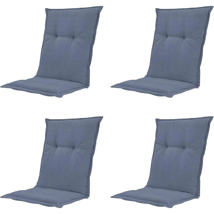 Allibert Kissen niedrig Basic 4er-Set kobalt ca. 105 x 50 cm, 50% Baumwolle / 50% Polyester