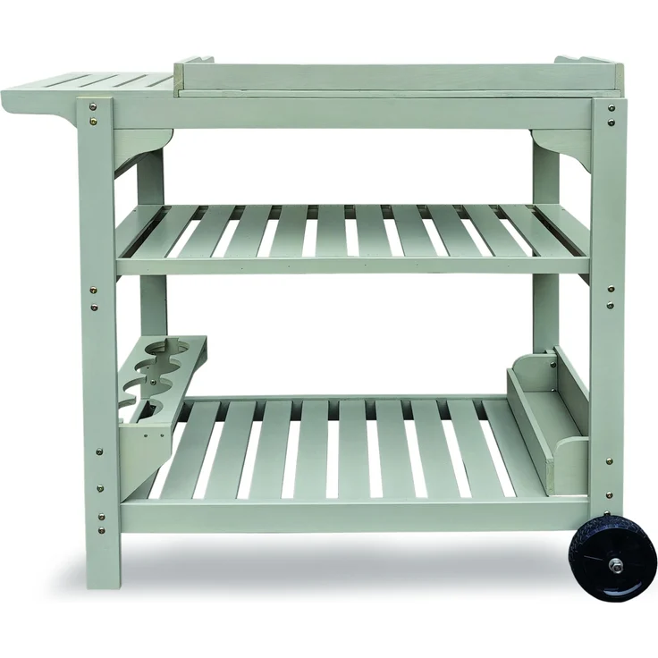 HABAU Universaltisch mit Ablage und Rollen aus Holz, Grau, 110 x 48 x 100 cm – Bild 4