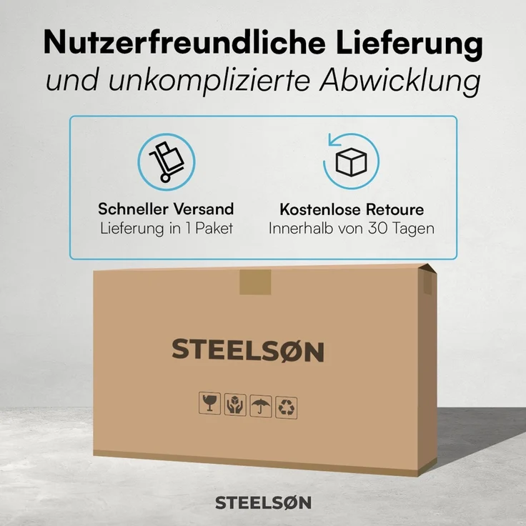 STEELSØN 'Thoria' Mülltonnenbox 1er je 120 Liter, anthrazit, Mülltonnenverkleidung aus Stahl, wetterfest, 111x62x60,5 cm, Müllbox mit Pflanzendach für 1 Tonne – Bild 10