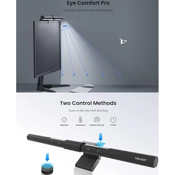 Yeelight Pura Monitor Light Bar, Schreibtischlampe mit 1350 Lux, USB-C, einstellbare Farbtemperatur 3000-6500 K – Bild 5