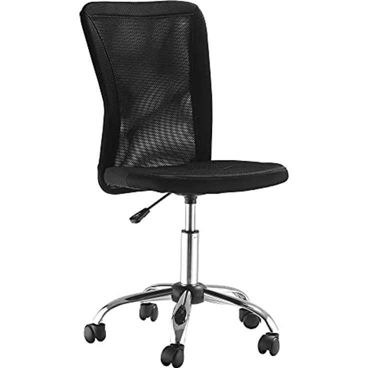 Vinsetto Ergonomischer Bürostuhl, Schwarz, Höhenverstellbar, Atmungsaktives Mesh, Drehstuhl mit 5 Rollen, 90-100 cm Höhe – Bild 1