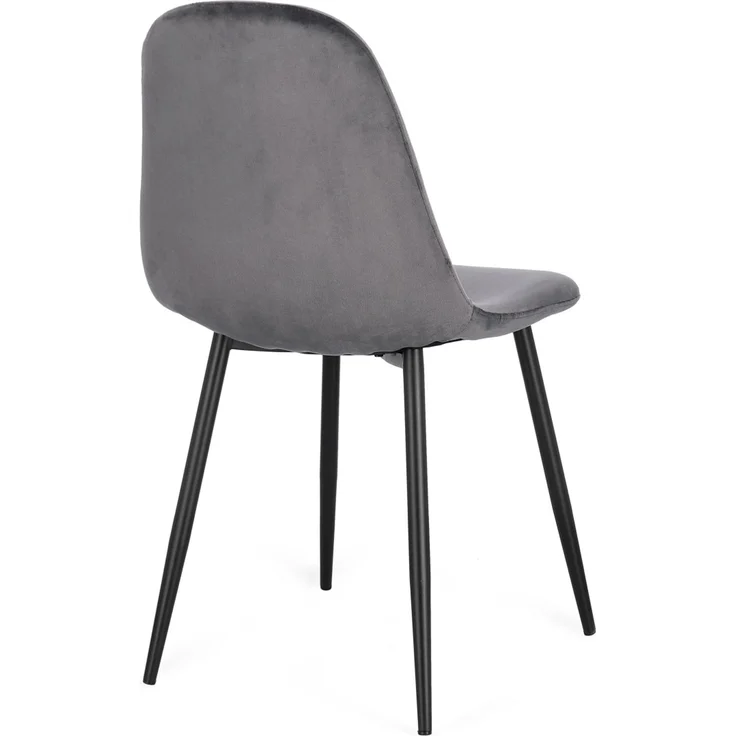 Esszimmerstuhl New Irelia aus Samt, modern gepolstert, Dunkelgrau, 4er-Set, Metallgestell – Bild 2