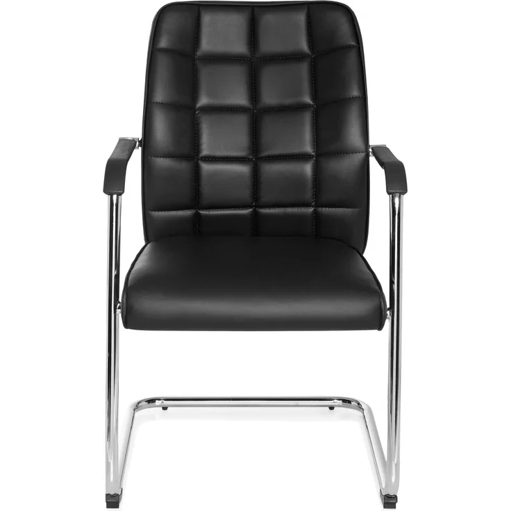 hjh OFFICE Besucherstuhl Konferenzstuhl FLEXO V Kunstleder Schwarz