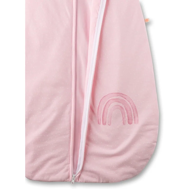 SANETTA Baby-Schlafsack Rosa | Praktischer und bequemer Unisex-Schlafsack aus Bio-Baumwolle. Baby-Schlafsack mit Reißverschluss und Regenbogen-Print | Baby Sleeping Bag – Bild 3