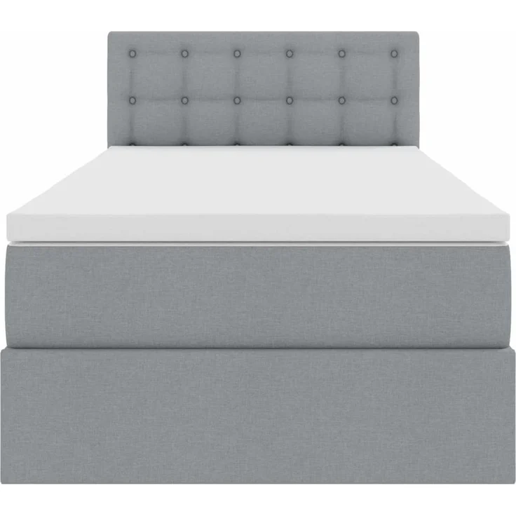 vidaXL LED-Speicherbett mit Matratze Hellgrau 90 x 200 cm Stoff 3371244 – Bild 8
