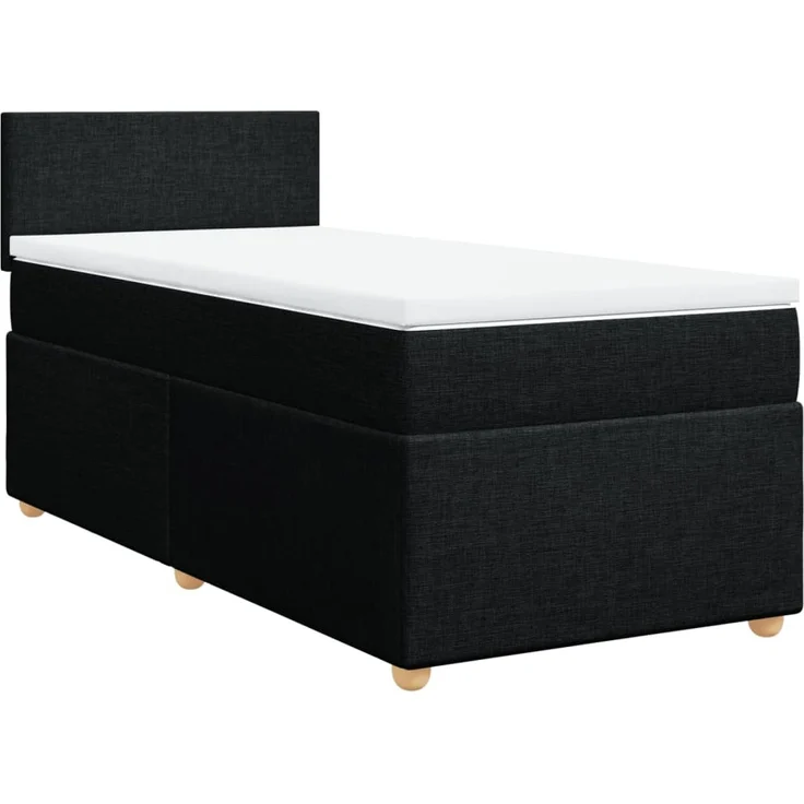 vidaXL Boxspringbett mit Matratze Schwarz 100x200 cm Stoff 3288886 – Bild 3