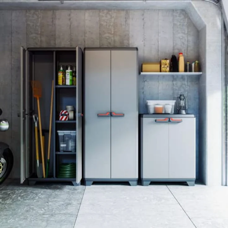 Keter Niedriger Lagerschrank Stilo Grau und Schwarz 90 cm 434769 – Bild 3